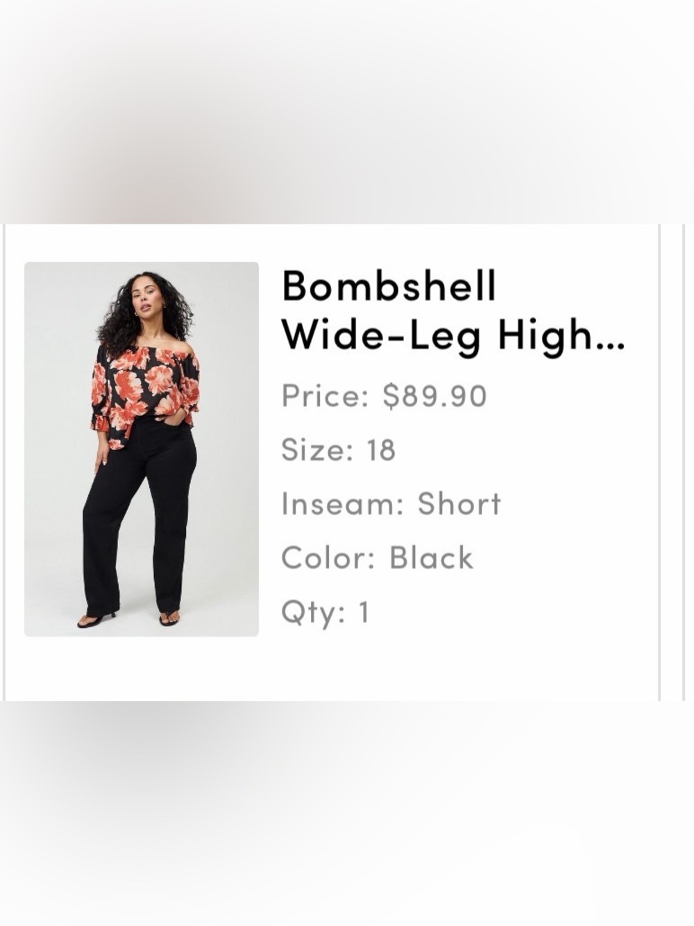 Torrid Bombshell Wide Leg Super Soft High Rise Jeans Black 18 Short - Picture 6 of 6